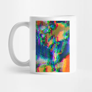 Rainbow Glitch Abstract v3 Mug